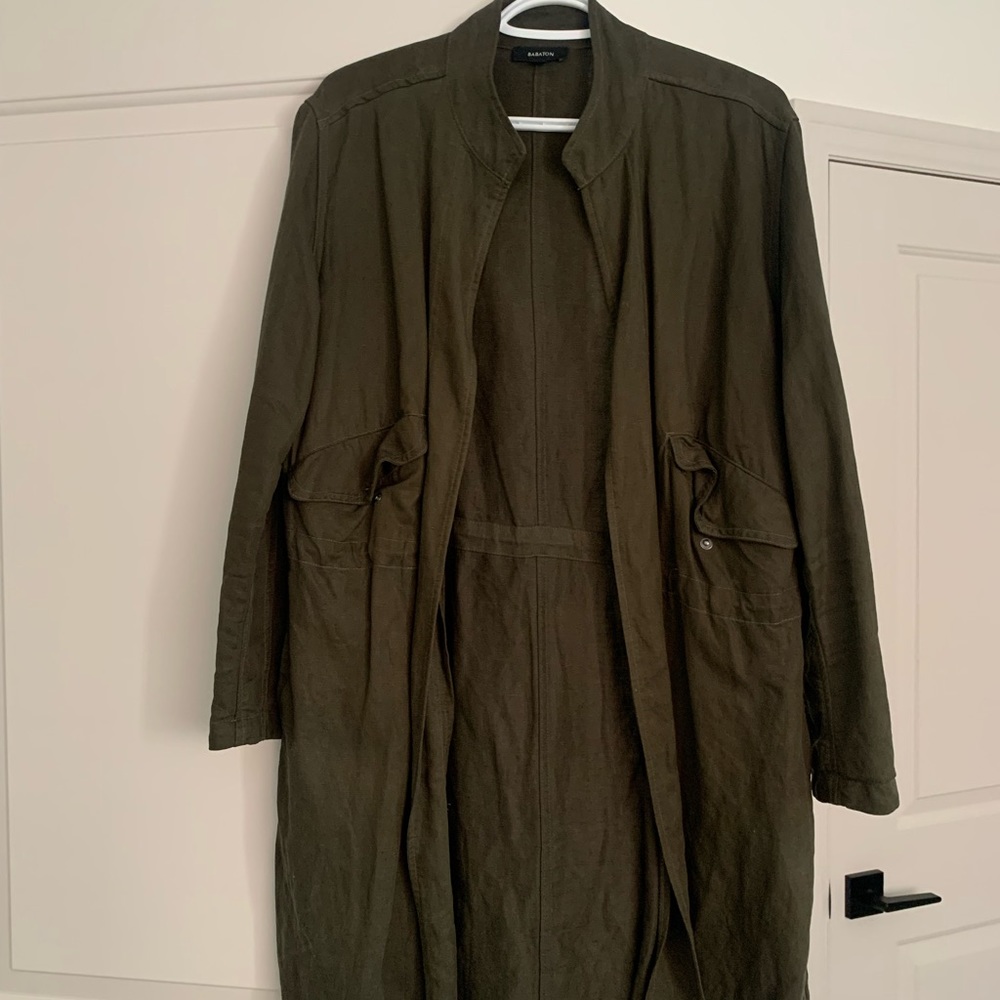 Aritzia Babaton Olive Green Long Jacket